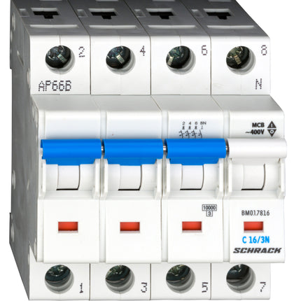 Sicherungsautomat, Kennlinie C, 16A, 3+N, 10kA