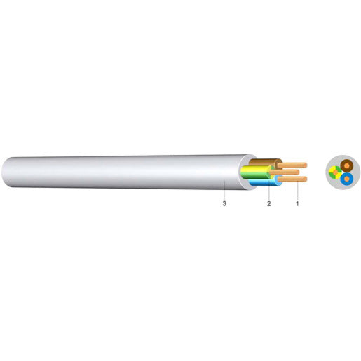 PVC Schlauchleitung mittel YMM-J 3x1,5 hellgrau 50m Bund